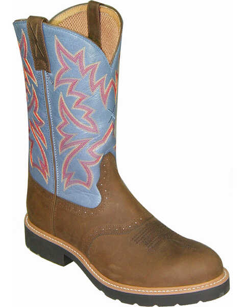 Image #1 - Twisted X Men's Round Toe Pull-On Work Boots, Distressed, hi-res