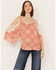 Image #1 - Wild Moss Women's Medallion Cold Shoulder Top, Rust Copper, hi-res