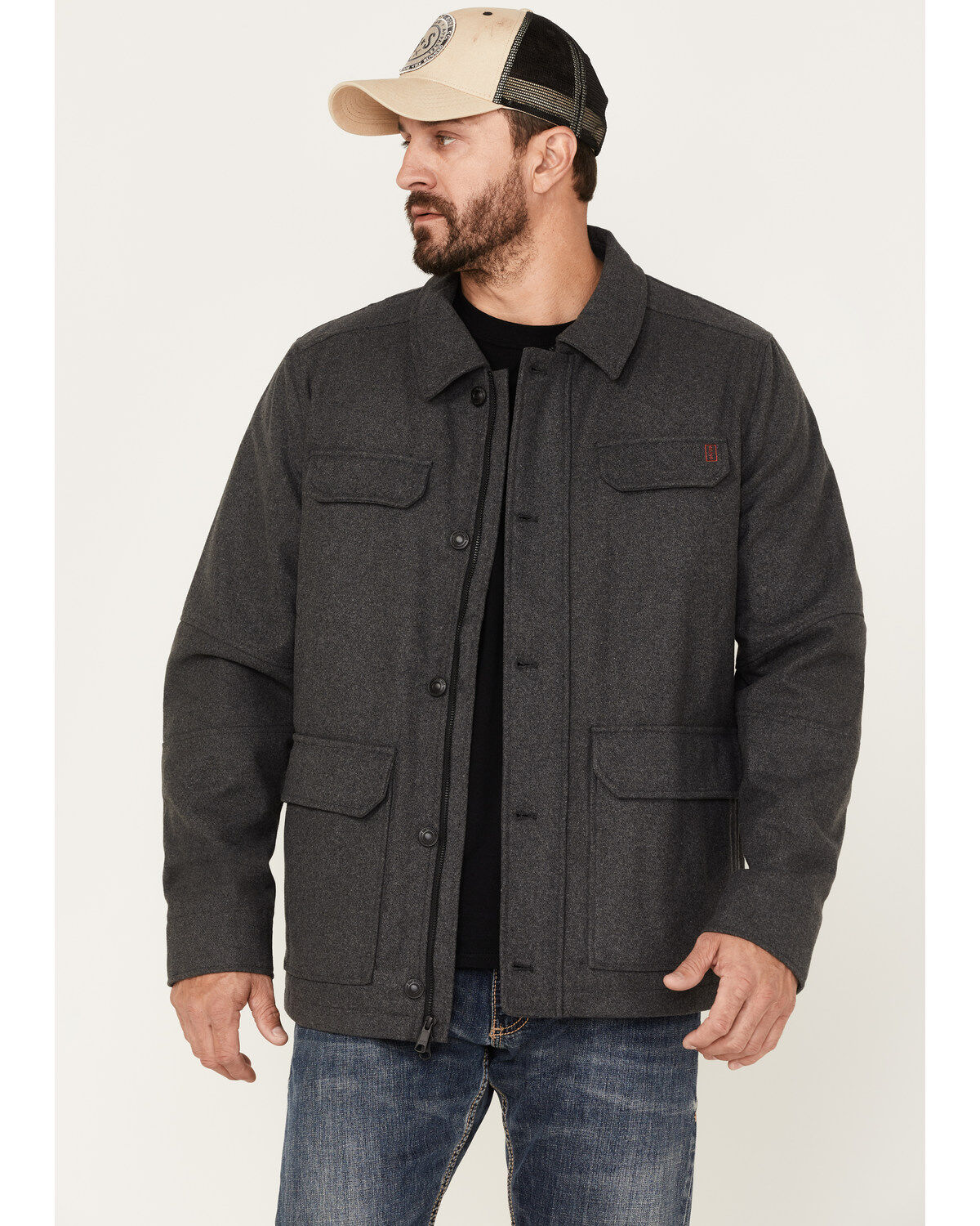 Brothers and Sons Wool Cruiser Jacket, Charcoal, hi-res