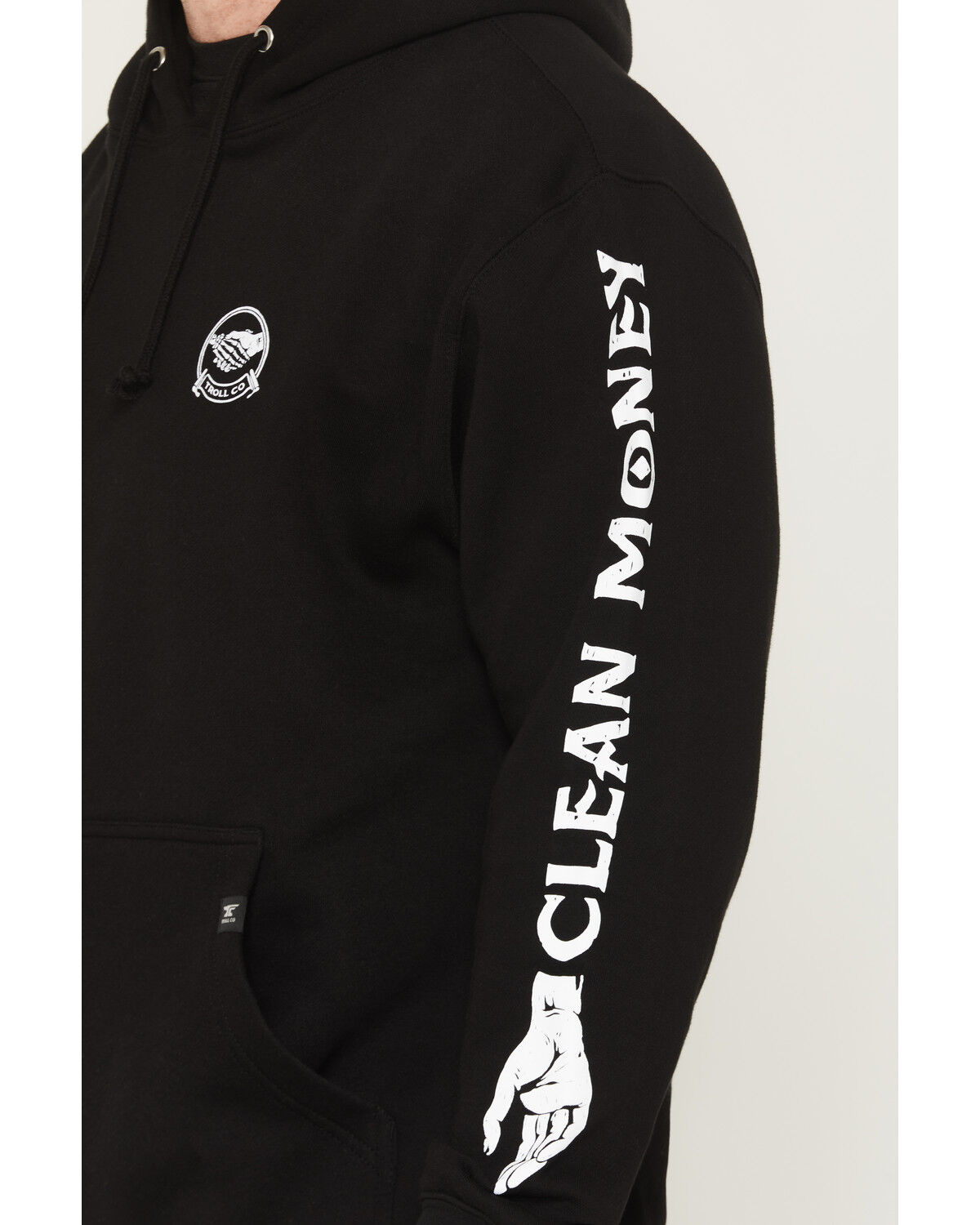 Image #3 - Troll Co Men's Haggler Hands Graphic Hooded Sweatshirt, Black, hi-res