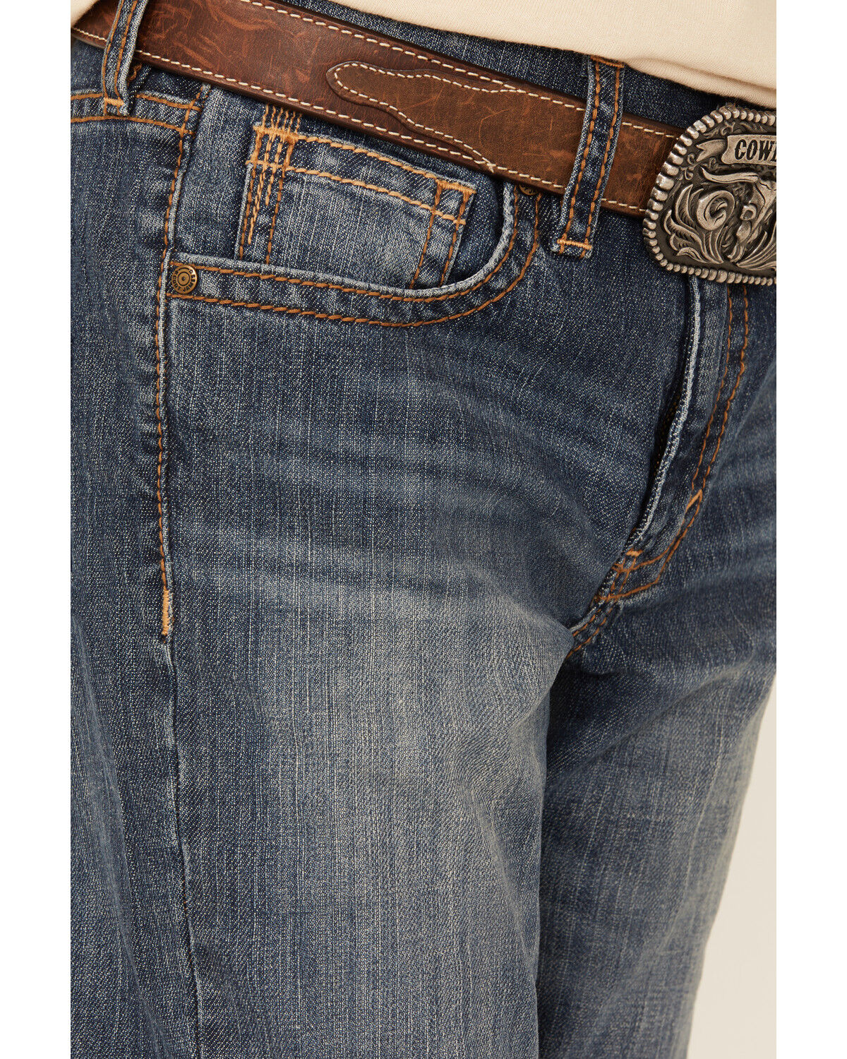 Image #2 - Cody James Boys' Wolfstooth Medium Wash Relaxed Bootcut Stretch Denim Jeans, Medium Wash, hi-res