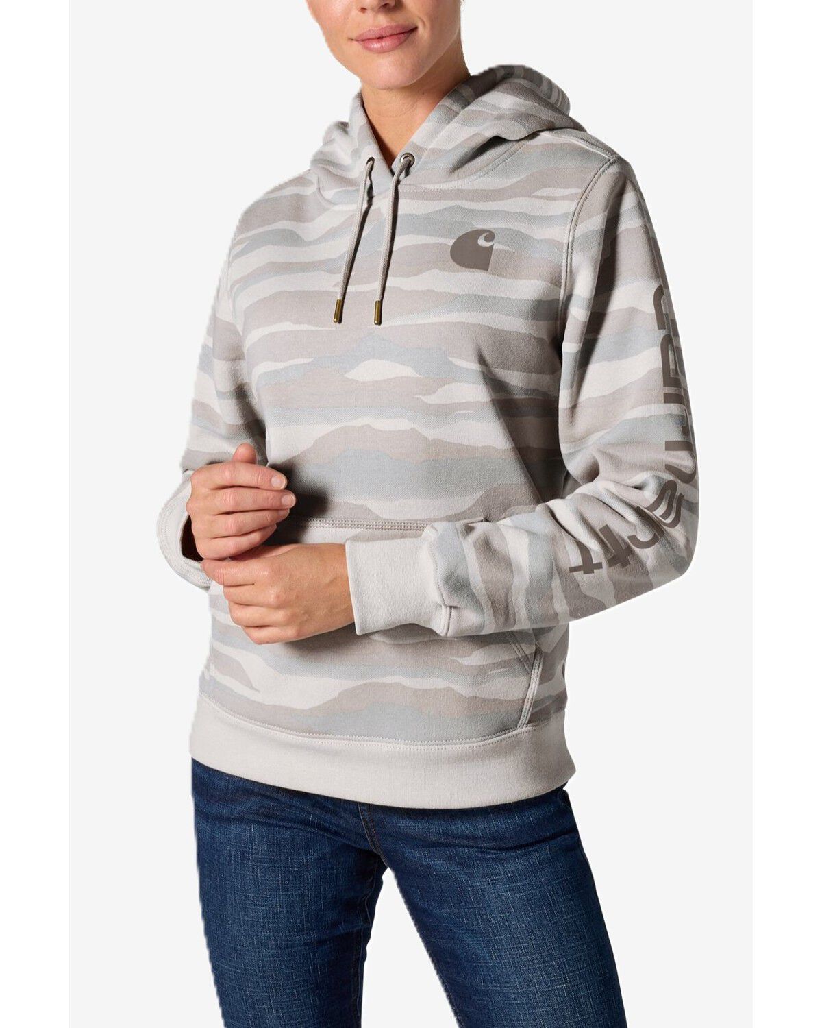 Image #1 - Carhartt Women's Marquette Camo Print Hoodie, Multi, hi-res
