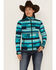 Image #1 - RANK 45&reg; Women's Abstract Striped Softshell Jacket, Turquoise, hi-res