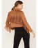 Image #4 - Shyanne Women's Crop Fringe Faux Suede Jacket, Brown, hi-res