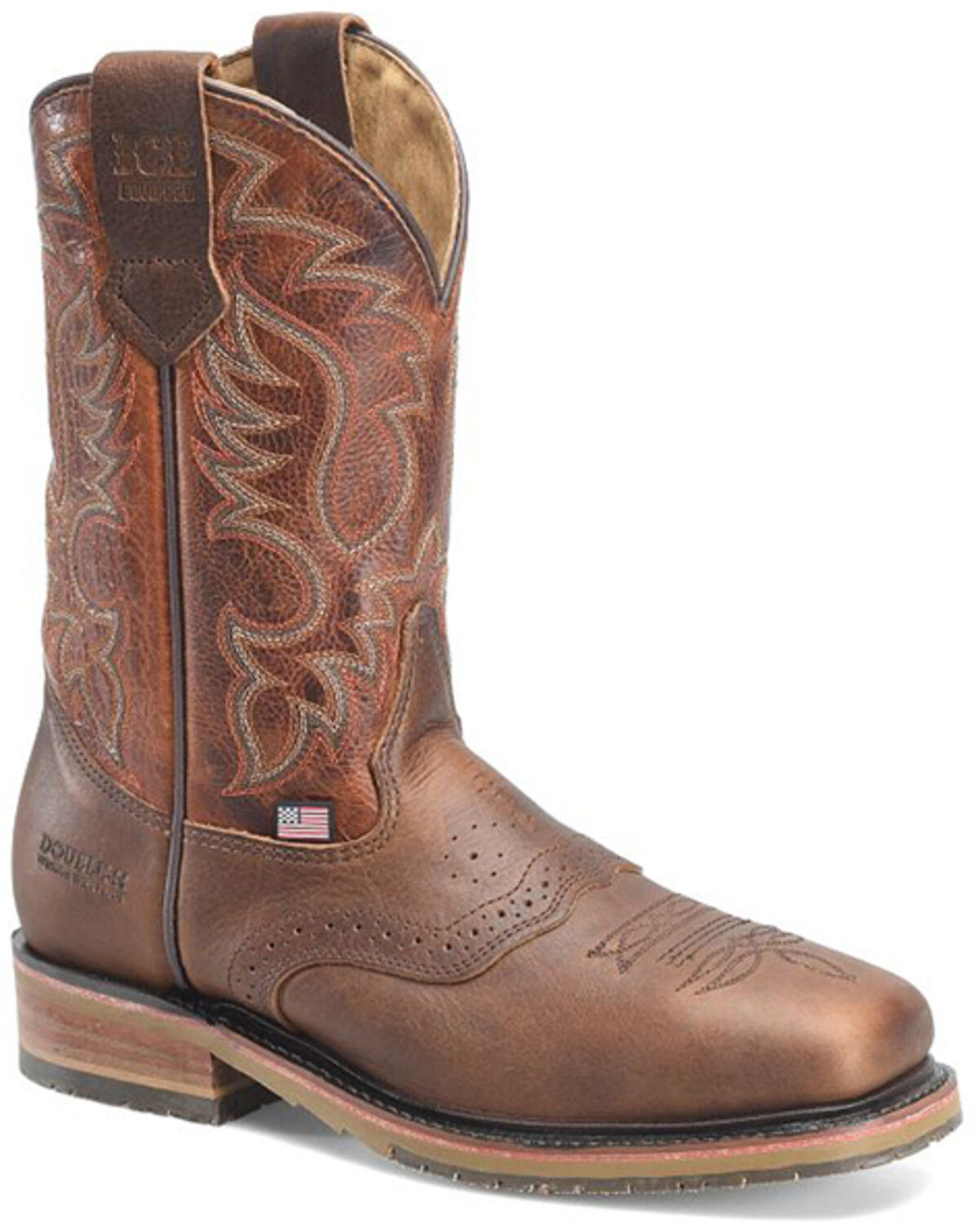Double H Men's Cody Pull-On Work Boots - Steel Toe, Brown, hi-res