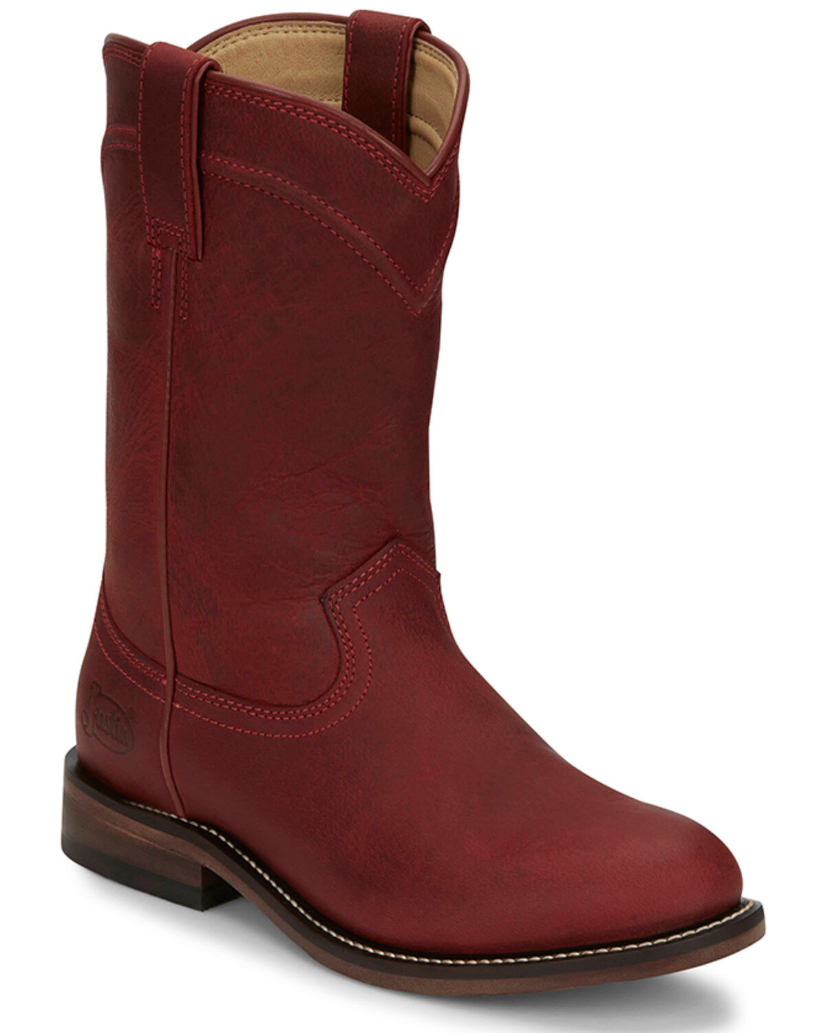 Justin Women's Holland Western Boots - Round Toe, Red, hi-res