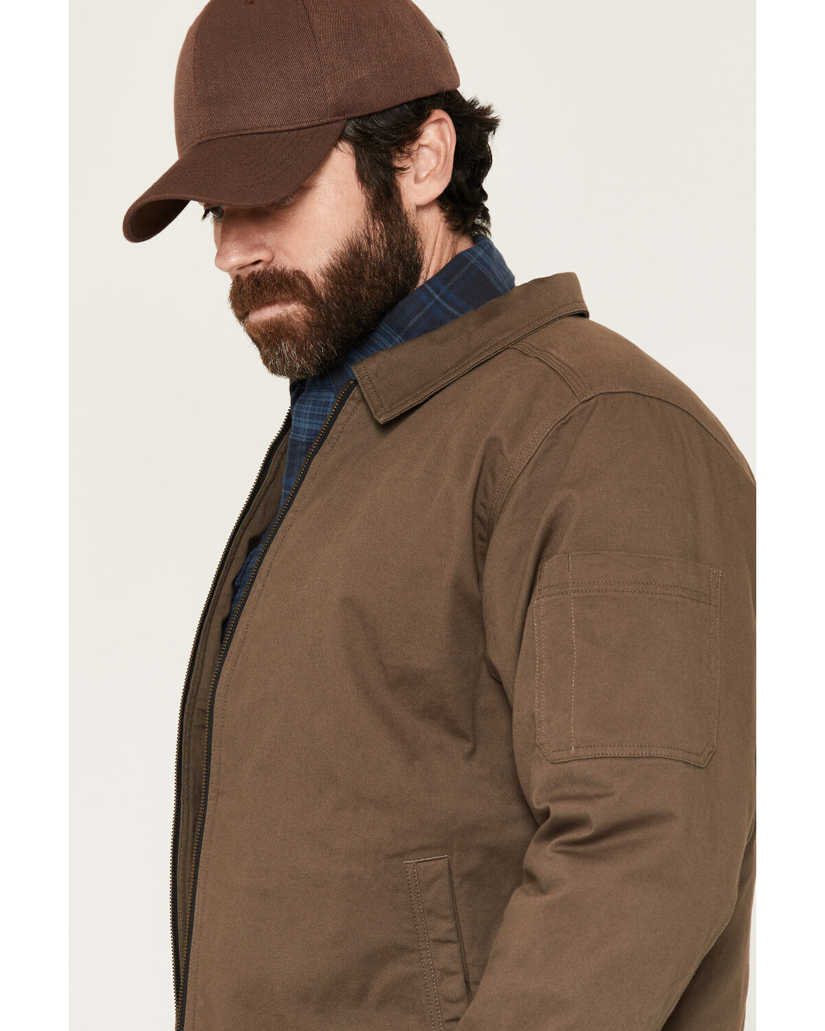 Image #2 - Ariat Men's Made Tough&reg; Flannel Lined Insulated Shop Jacket, Brown, hi-res