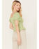 Image #4 - Sadie & Sage Women's California Girl Smocked Top, Sage, hi-res