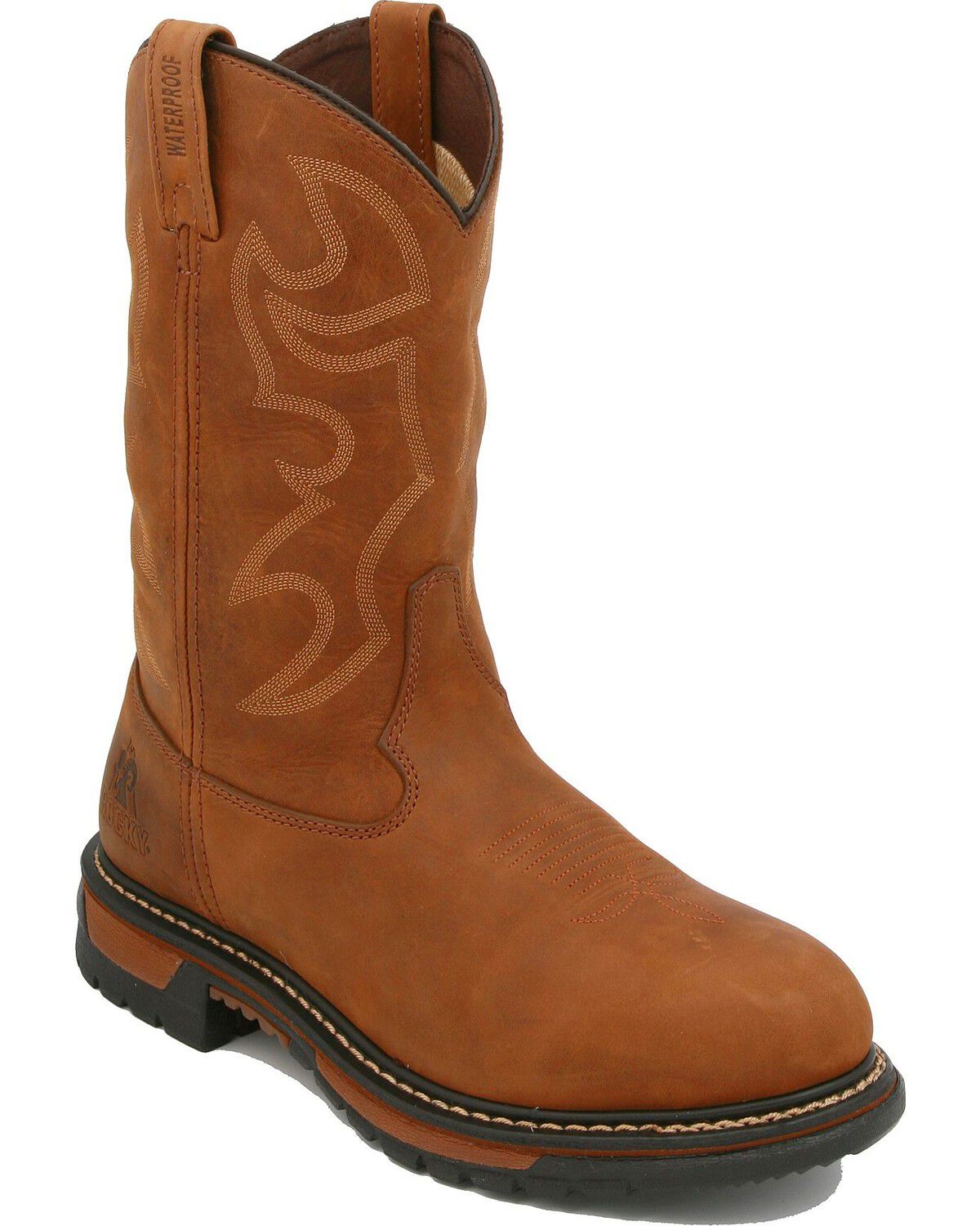 Image #1 - Rocky Men's Branson Roper Waterproof Western Boots, Distressed, hi-res