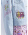 Image #5 - Wrangler® X Barbie™ Women's Light Wash Patched Denim Jacket , Light Wash, hi-res