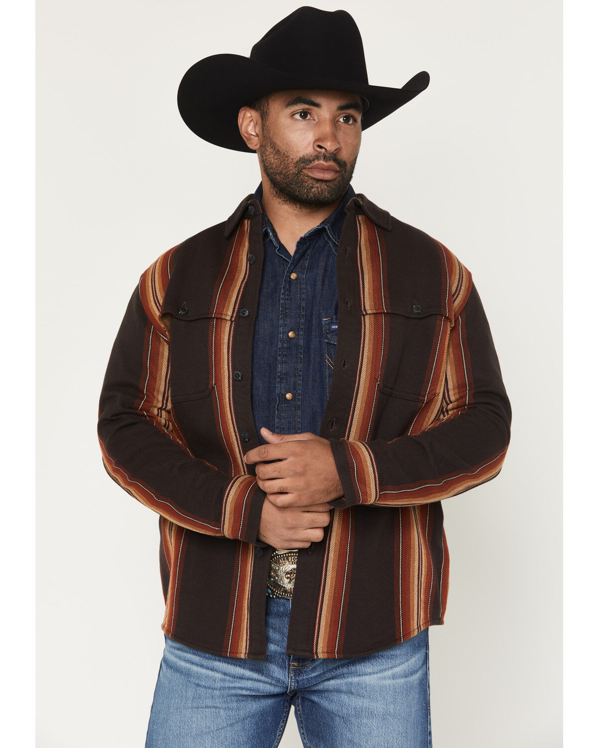 Pendleton Men's Weston Striped Long Sleeve Button-Down Flannel Shirt, Brown, hi-res