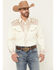 Image #1 - Scully Men's Solid Long Sleeve Pearl Snap Western Shirt - Big, Cream, hi-res