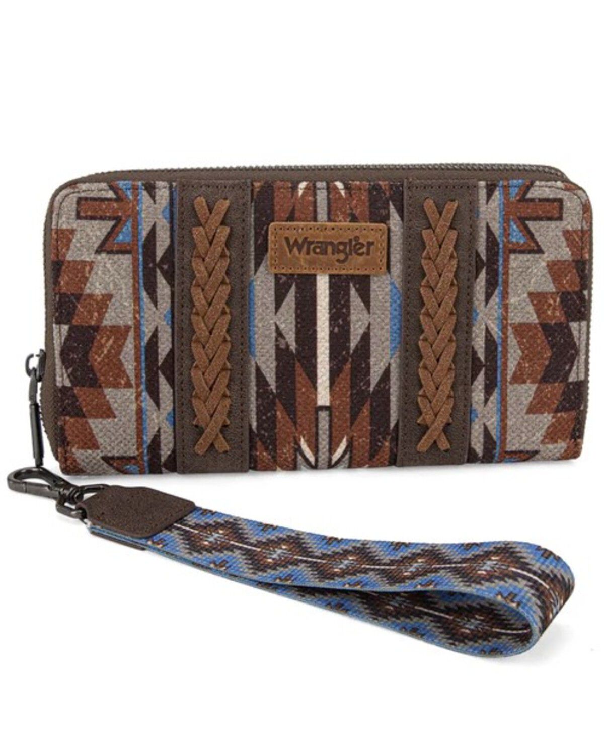 Image #1 - Wrangler Women's Southwestern Print Wallet, Coffee, hi-res