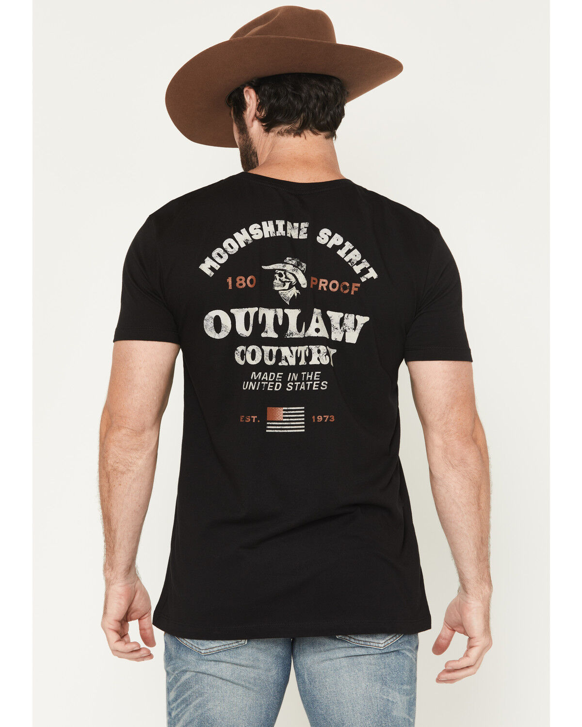 Moonshine Spirit&reg; Men's Cowboy Short Sleeve Graphic T-Shirt, Black, hi-res