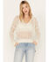 Image #1 - Cleo + Wolf Women's Deep V Hoodie, Cream, hi-res