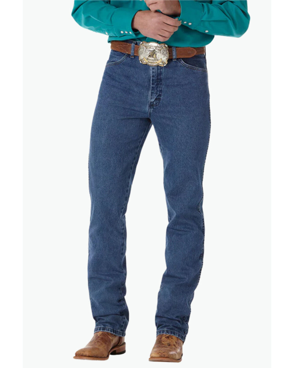 Image #1 - Wrangler Men's Dark Wash Slim Fit Denim Jeans, Blue, hi-res