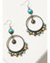 Image #2 - Shyanne Women's Bisbee Falls Beaded Hoop Earrings, Silver, hi-res