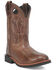 Image #1 - Dan Post Little Boys' Lil Dawson Western Boots - Round Toe, Brown, hi-res