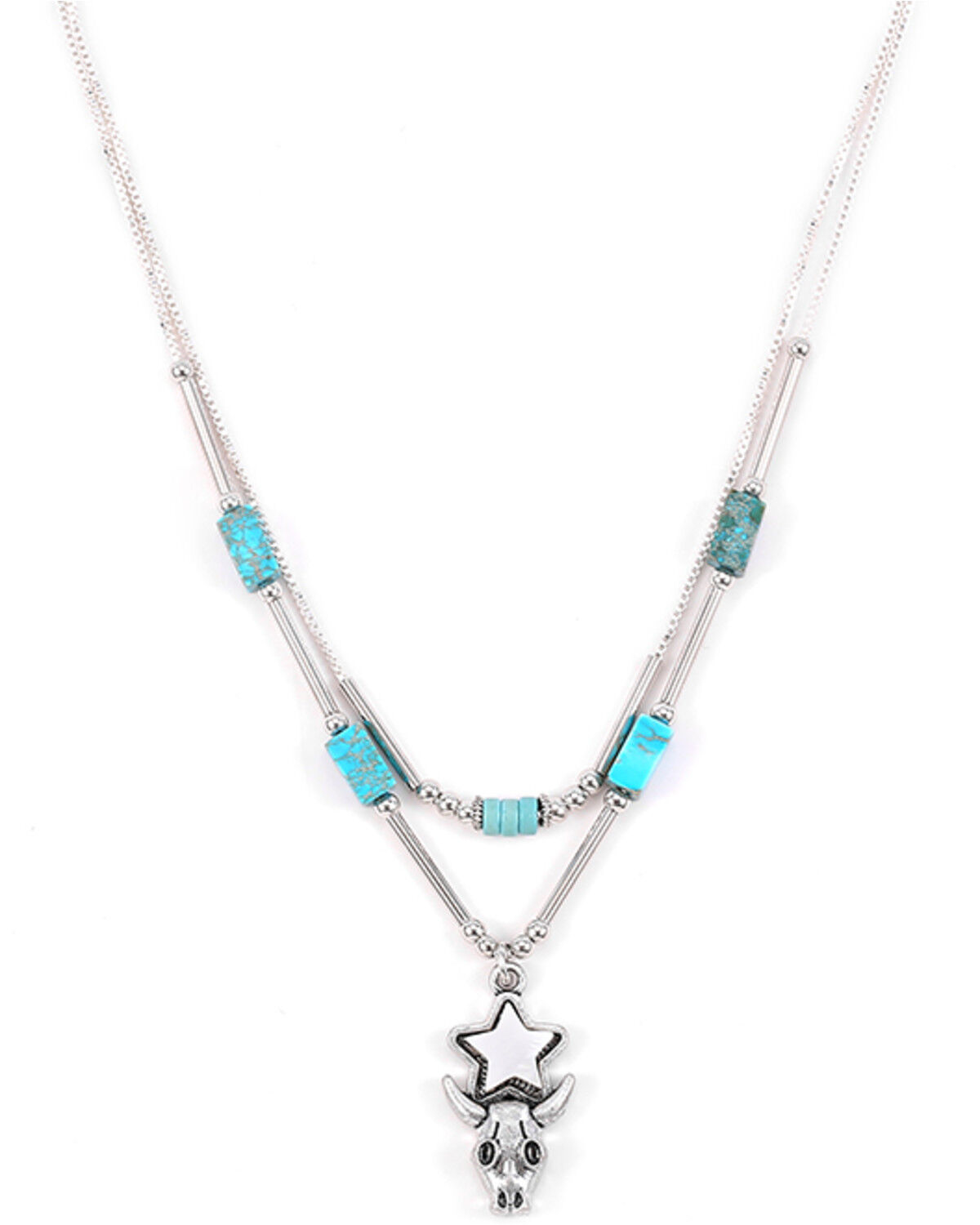 Image #1 - Cowgirl Confetti Women's Empty Island Layered Necklace, Silver, hi-res