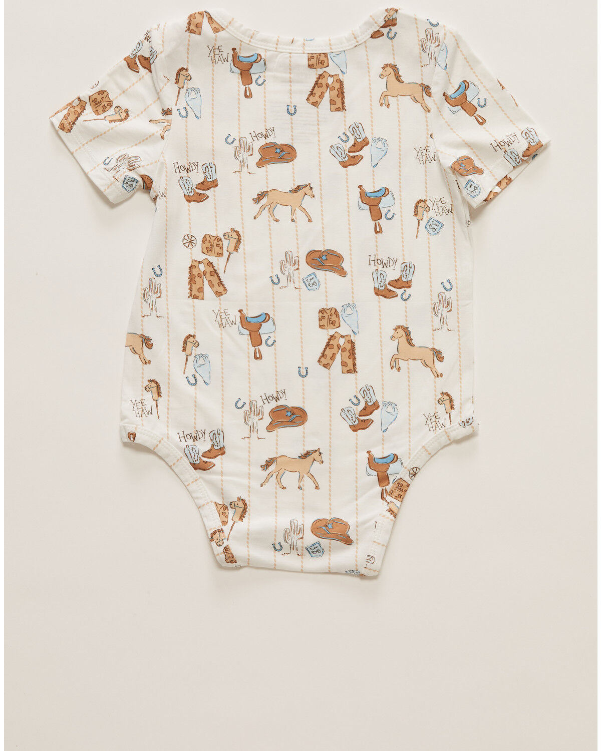 Image #3 - Angel Dear Infant Boys' Cowboy Nursery Short Sleeve Onesie, White, hi-res