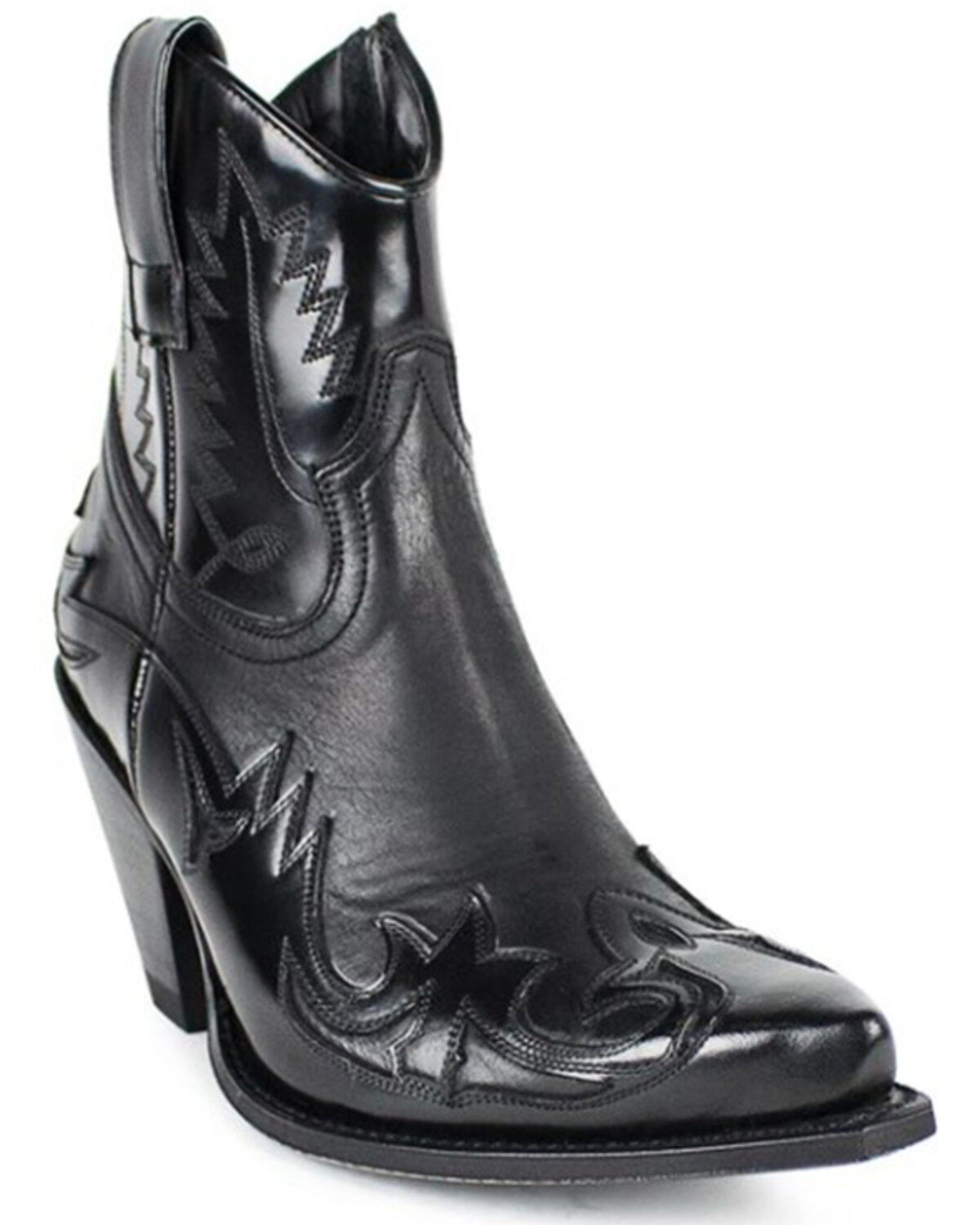 Image #1 - Sendra Women's Gabby Western Booties - Snip Toe, Black, hi-res
