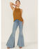 Image #4 - Panhandle Women's Halter Sweater Knit Tank, Mustard, hi-res