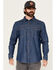 Image #1 - Hawx Men's Core Long Sleeve Snap Denim Work Shirt - Big & Tall, Indigo, hi-res