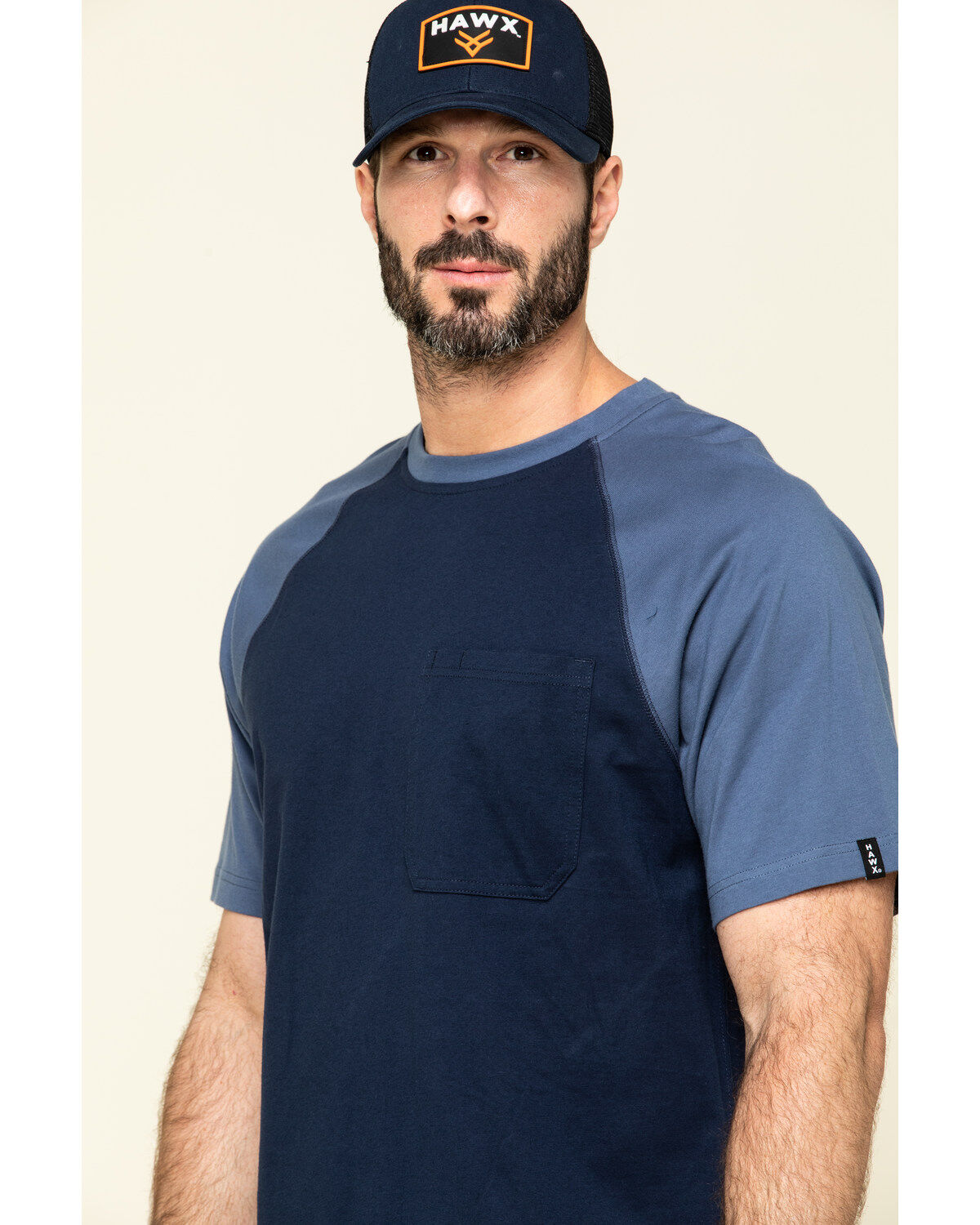 Image #4 - Hawx Men's Navy Midland Short Sleeve Baseball Work T-Shirt - Big, Navy, hi-res
