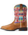 Image #2 - Ariat Girls' Lonestar Shock Shield Serape Stripe Western Boots - Square Toe, Beige/khaki, hi-res