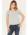 Image #1 - Sugar California Girls' Lace Short Puff Sleeve Shirt, Sage, hi-res