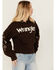 Image #2 - Wrangler Retro Women's Southwestern Sleeve Logo Hoodie , Brown, hi-res