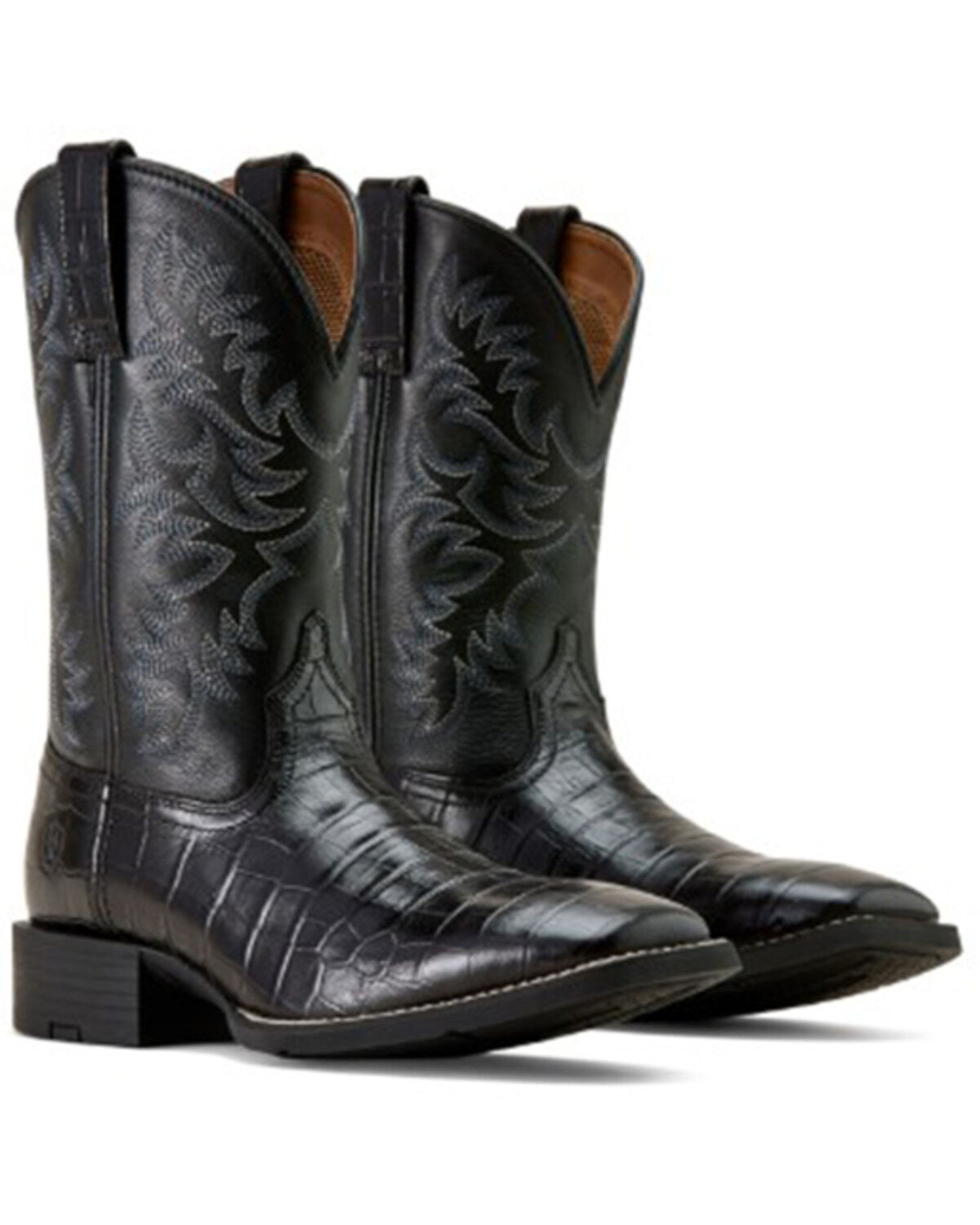 Image #4 - Ariat Men's Sport Latigo Crocodile Print Performance Western Boots - Broad Square Toe, Black, hi-res