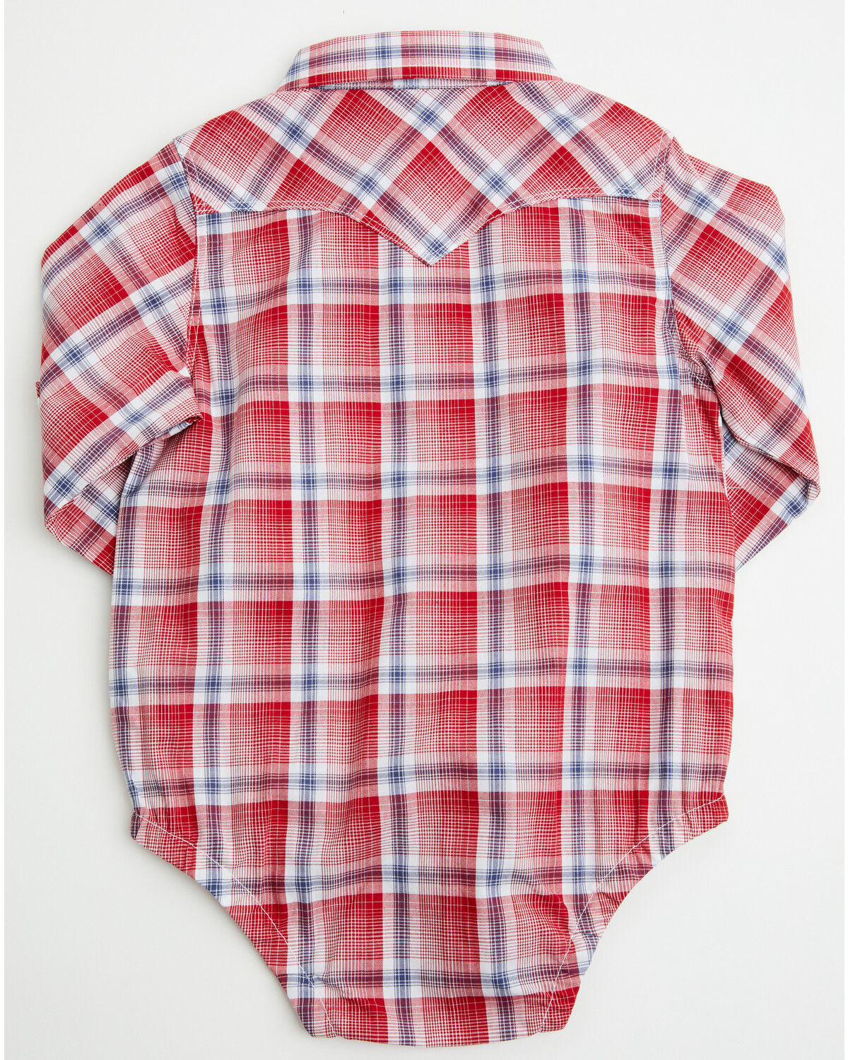 Image #3 - Wrangler Infant Boys' Plaid Print Long Sleeve Snap Onesie, Red, hi-res