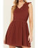 Image #3 - Cleo + Wolf Women's Birdy Open Back Mini Dress, Brandy Brown, hi-res