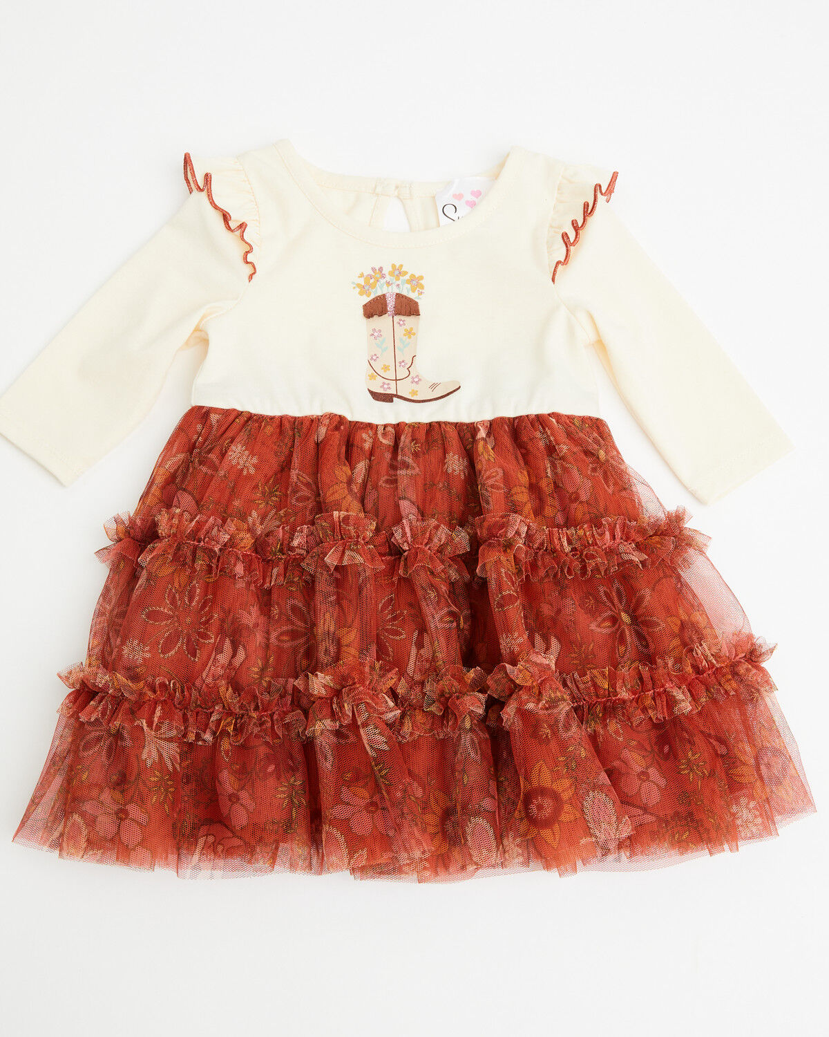 Image #1 - Sugar California Infant Girls' Cowgirl Boot Floral Print Dress, Multi, hi-res