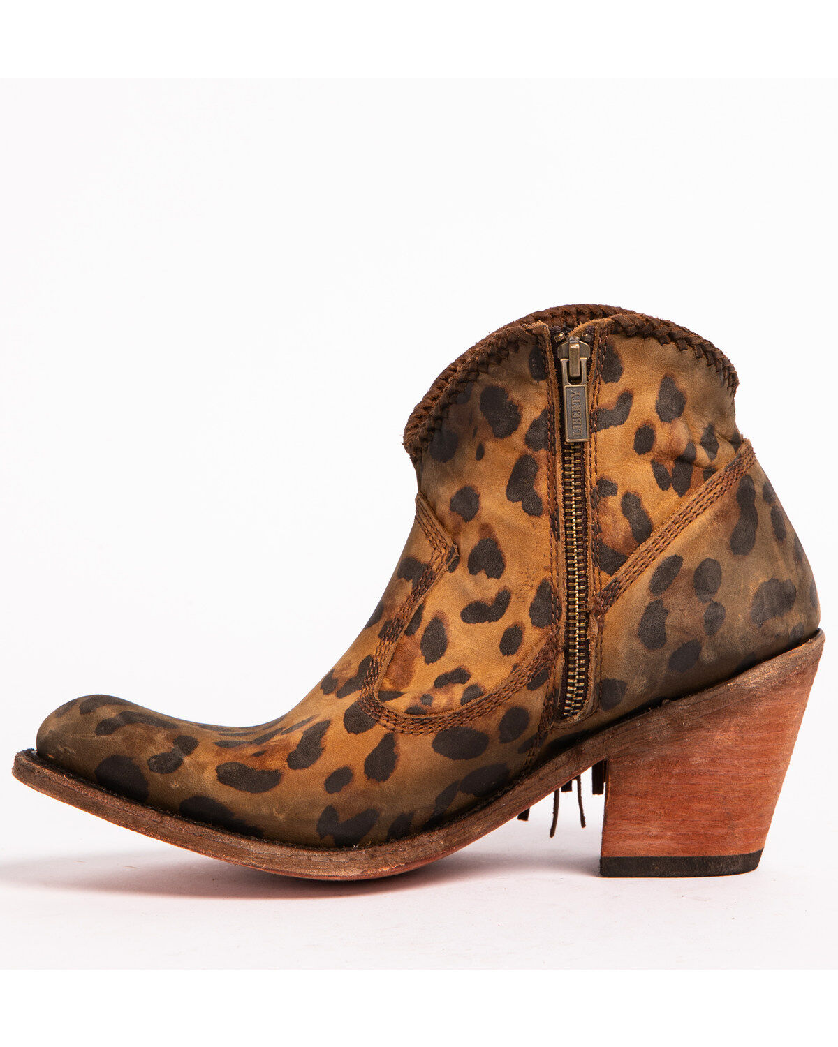Image #4 - Liberty Black Women's Chita Miel Fringe Booties - Round Toe, Cheetah, hi-res