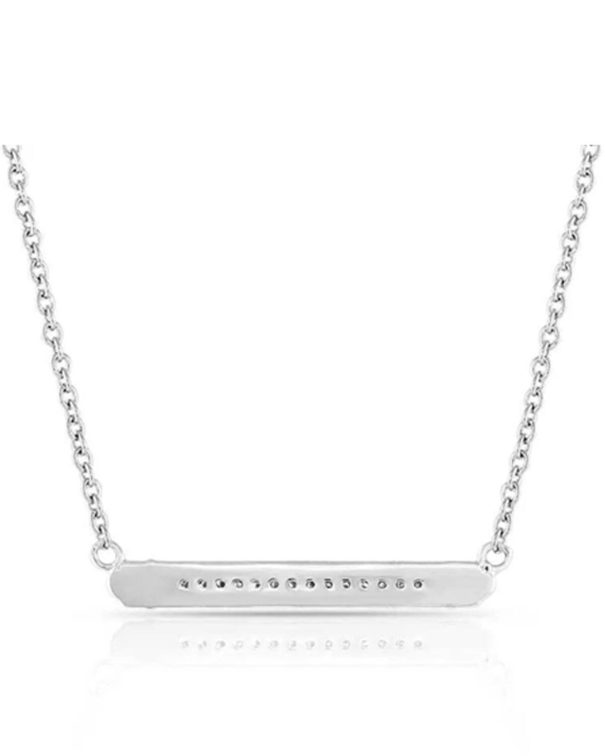 Image #2 - Montana Silversmiths Women's Setting the Crystal Bar Necklace, Silver, hi-res