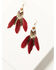 Image #1 - Shyanne Women's Desert Rose Antique Feather Earrings , Gold, hi-res