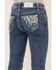 Image #4 - Miss Me Girls' Dark Wash Dreamcatcher Bootcut Stretch Denim Jeans , Blue, hi-res