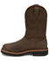 Image #3 - Justin Men's 11" Carbide Pull-On Work Boots - Soft Toe , Brown, hi-res