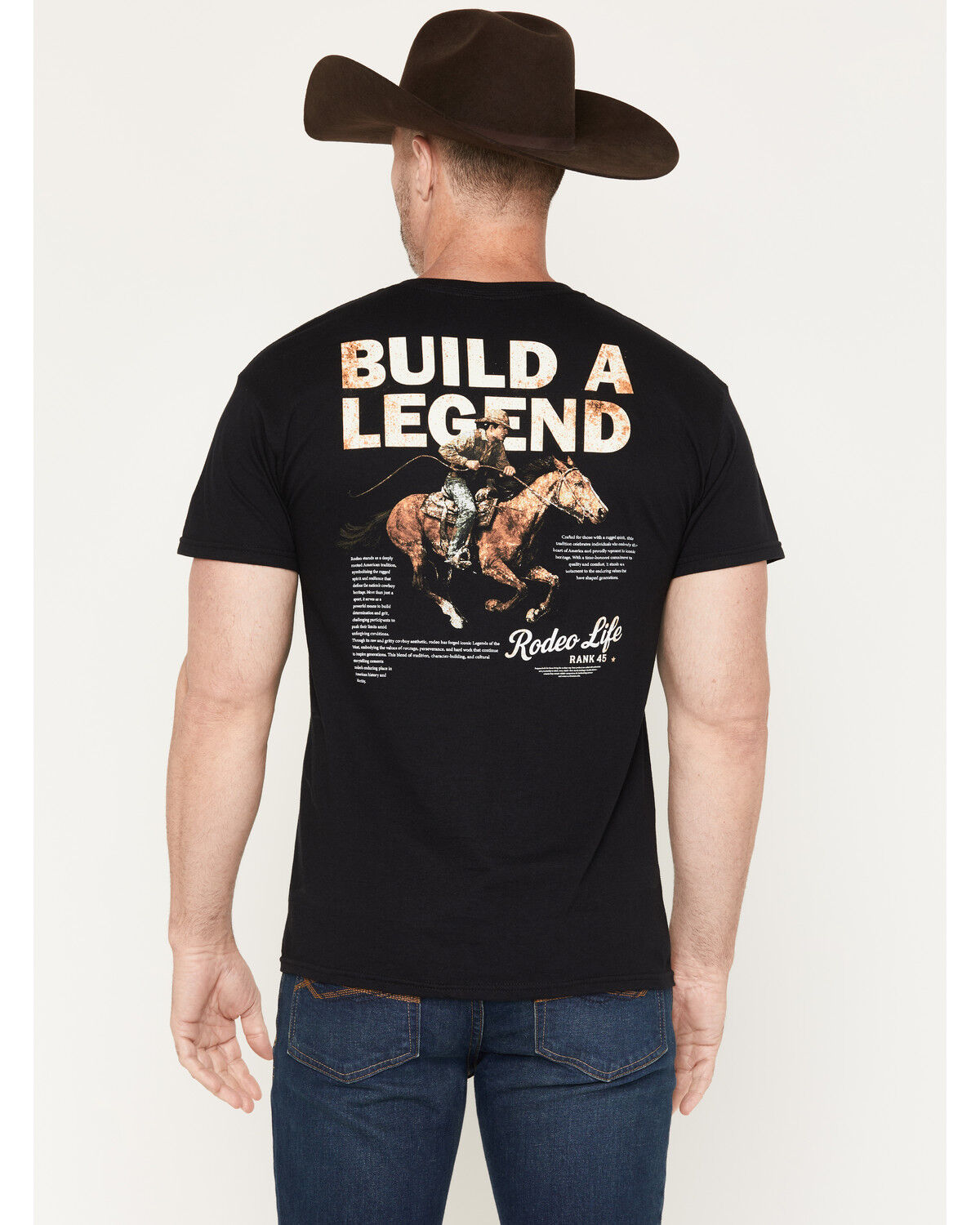 RANK 45&reg; Men's Build A Legend Short Sleeve Graphic T-Shirt, Black, hi-res