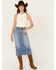 Image #1 - Vervet Women's Medium Wash Denim Midi Skirt, , hi-res