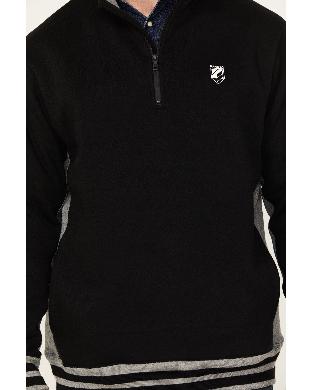 Image #3 - RANK 45&reg; Men's Bring it 1/4 Zip Pullover, Black, hi-res