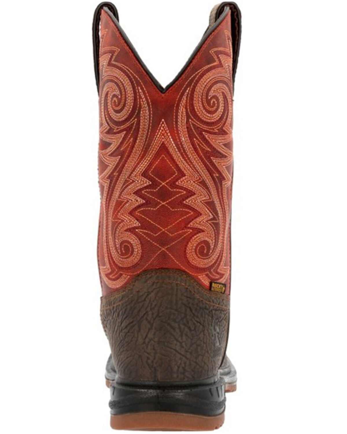 Image #5 - Rocky Men's Worksmart Waterproof Pull On Western Work Boots - Composite Toe, Dark Brown, hi-res
