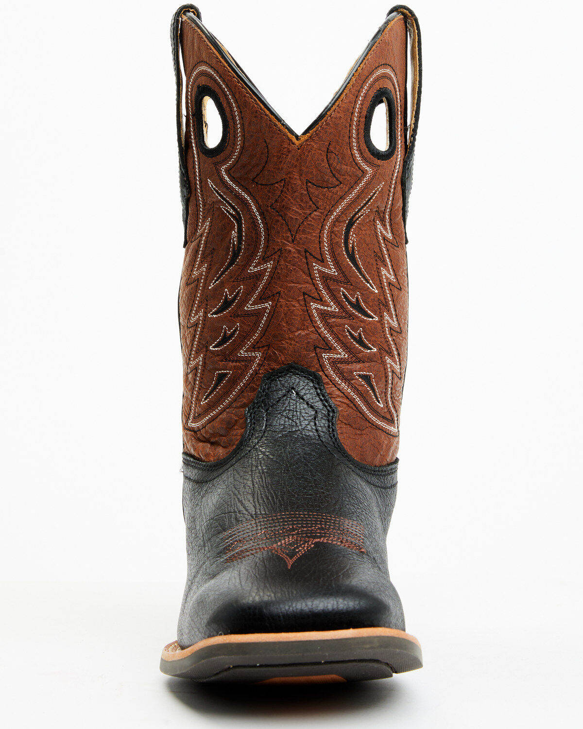 Image #4 - RANK 45&reg; Men's Warrior Performance Western Boots - Broad Square Toe, Black/brown, hi-res