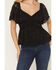 Image #3 - Originality Women's Flutter Sleeve Ruffle Peplum Top, Black, hi-res