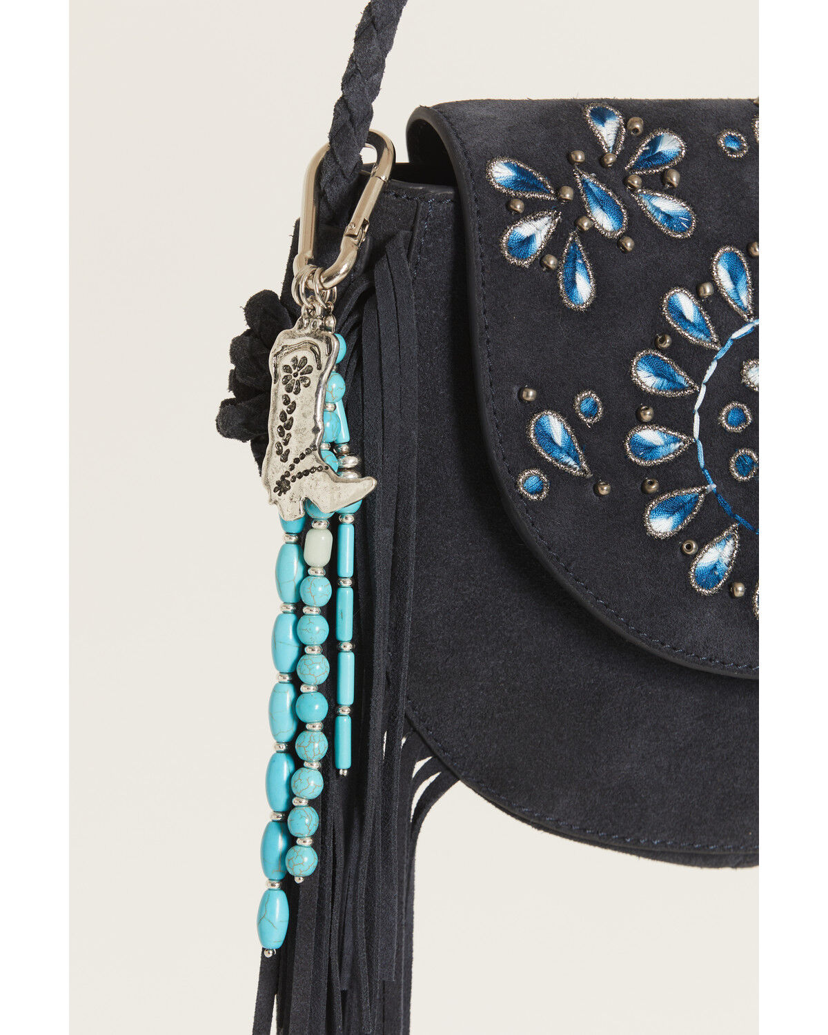 Image #1 - Shyanne Beaded Fringe Boot Bag Charm, Turquoise, hi-res