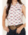 Image #3 - Rough Stock by Panhandle Women's American Flag Sleeveless Pearl Snap Stretch Western Shirt , White, hi-res