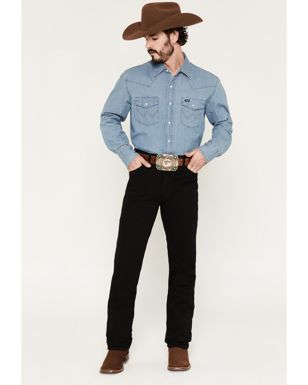 Wrangler Men's Slim Fit 936 Cowboy Cut Jeans, Shadow Black, hi-res