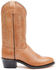 Image #3 - Old West Little Girls' Corona Calfskin Western Boots - Round Toe, Tan, hi-res